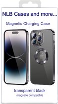Premium MagSafe Compatibel Hoesje voor iPhone 13 Pro Max Magnetisch en Lensbescherming Transparant/Zwart
