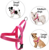 WOEFF Hondentuigje – hondenharnas neon roze – maat M – buikomvang 55-67cm
