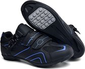 RAMBUX® - Fietsschoenen - MTB Schoenen Heren & Dames - Zwart Blauw - Platte Zool - Wielrenschoenen - Klikschoenen - Mountainbike - Racefiets - Maat 41