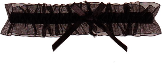 Porte-jarretelles noir avec organza et nœud Zwart