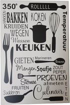 Tekstbord In deze keuken - Spreukenbord Koken - Quote Liefde - Wall Art - Decoratie - Keukenregels