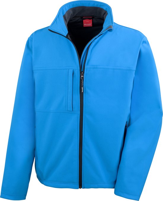 Heren Classic Softshell Outdoorjas Result maat L Azuurblauw