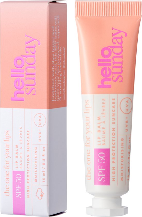 HELLO SUNDAY – Hello Sunday the one for your lips Clear lip balm fragrance free SPF50