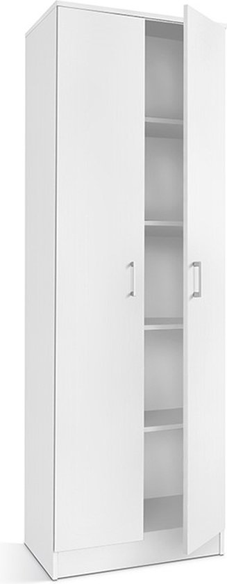 Interiax Opbergkast 'Amelie' 2 deuren en 4 legplanken Wit (180x60x40cm)