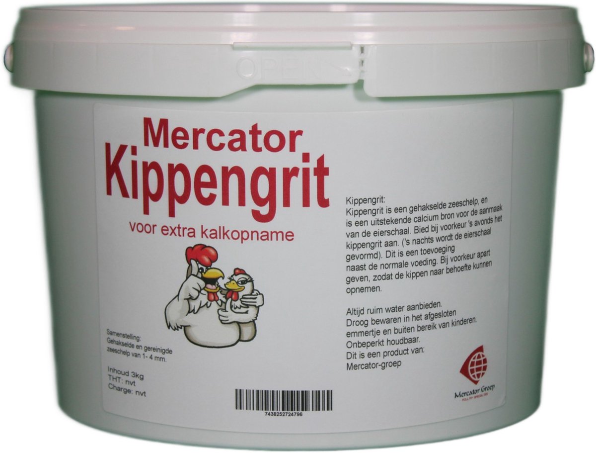 Mercator Kippengrit - Kalk en ei - Kippen - 3 kilo - Mercator-groep