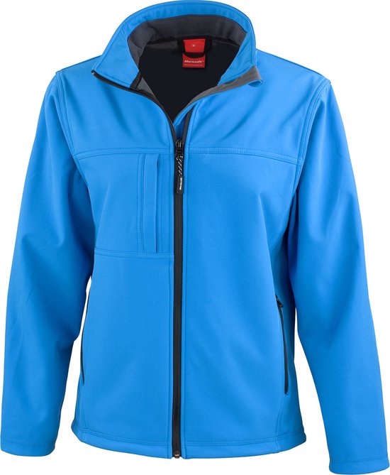Dames Classic Softshell Outdoorjas Result maat XL Azuurblauw