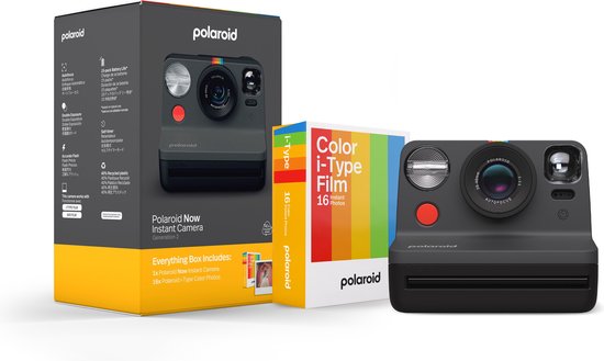 Polaroid Now Gen 2 Black Everything Box - Instant camera incl. 16 foto's
