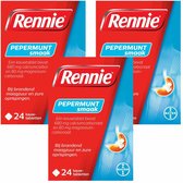 Rennie Pepermunt Kauwtabletten - 3 x 24 tabletten