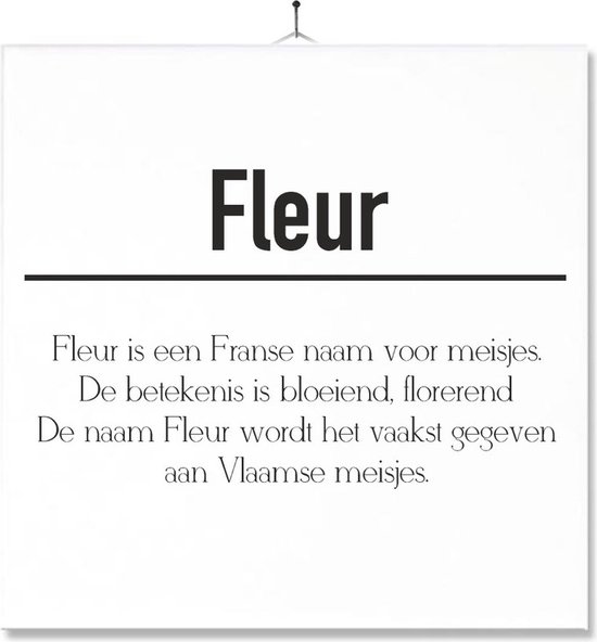 Tegel Met Opdruk | Betekenis | Kado | Cadeau | Met Naam - Fleur | bol