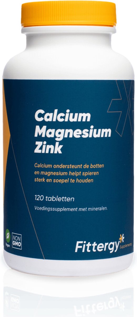 Fittergy Supplements Calcium Magnesium Zink 120 tabletten Calcium, Magnesium en...