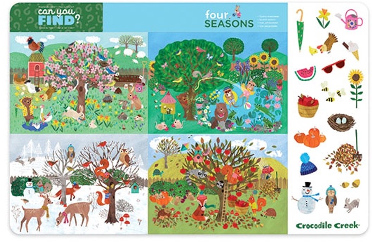 Crocodile Creek Placemats - Four Seasons