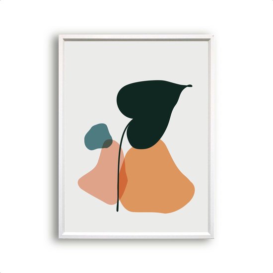 Postercity - Poster Abstract Botanisch Blad - Kunst Bladeren Poster - 80x60cm