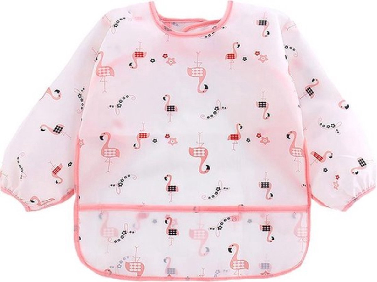 Goedkoopste Akyol - Slabber – slabber flamingo – slabbertjes –baby knoeischort -knoeischort - babyschort – schort – kliederschort – knutselschort – flamingo – wit
