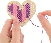 Hartvorm sleutelhanger borduursets van hout - borduren - hartje - sleutelhanger - moederdag - liefde - vaderdag - verjaardag - cadeautje