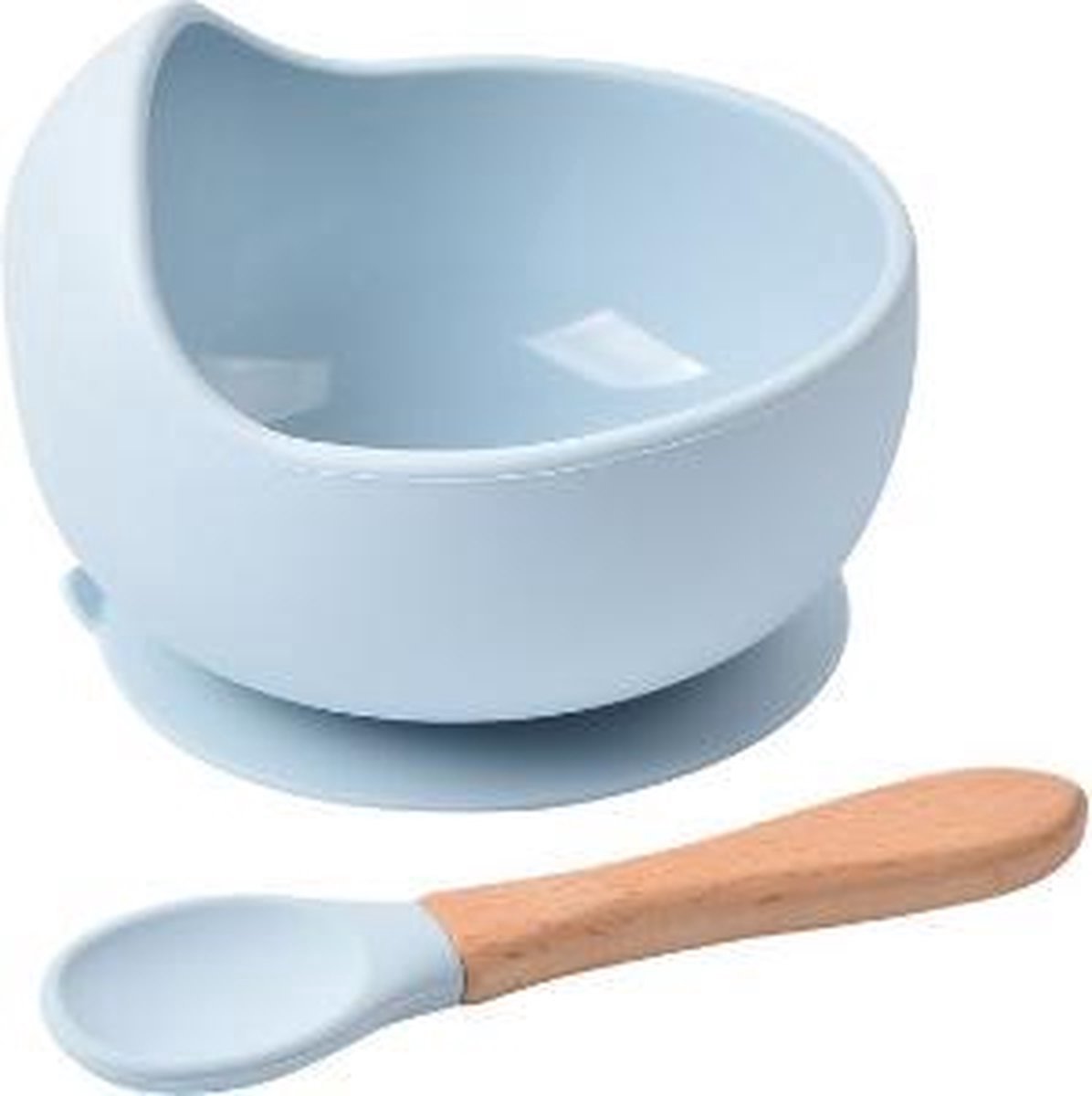 Goedkoopste Akyol - Kinderbord met Zuignap - Babyservies – Babybordjes – Baby bord Antislip – Babybord zonder Knoeien – Kinderservies - Baby Kommetje - Inclusief Lepel – Kinderbordje met Bestek - Blauw