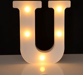Lichtgevende Letter U - 16 cm - Wit - LED
