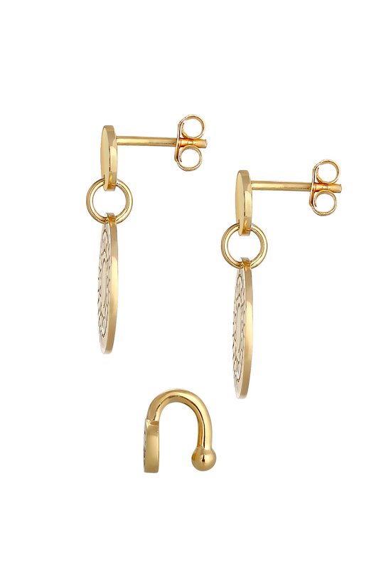 Elli Oorbellen dames creolen veer hanger boho festival met kristal in 925 sterling zilver, Eén maat, Sterling zilver, kristal