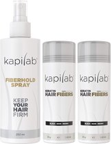 Kapilab Hair Fibers Voordeelset 58 gram - Zwart - Natuurlijke haarvezels verbergen haaruitval - Direct voller haar