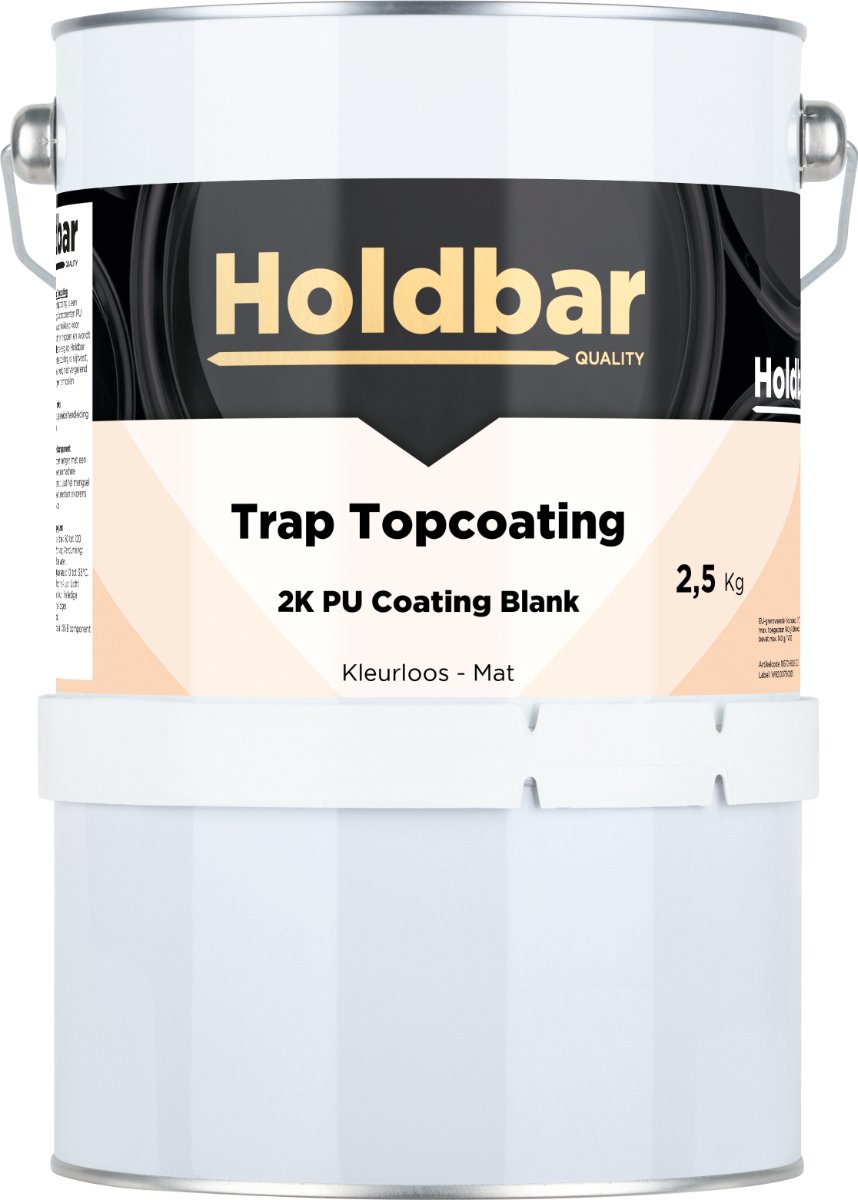 Holdbar Trap Topcoating Mat 2,5 kg - Glashelder - Transparant - Trapverf - Slijtvast - Gemakkelijk Schoonmaken - Bestand tegen zware belastingen - 2 Componenten - Mat, Zijdeglans en Hoogglans