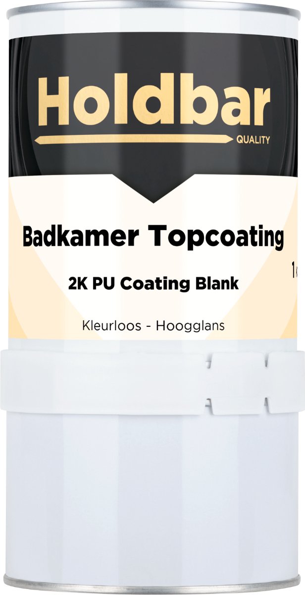 Holdbar Badkamer Topcoating Hoogglans 1 kg - Badkamerverf - Transparant - Glashelder - Tegelverf - Waterdichte Badkamer verf - Ook Toepasbaar in douchecel - Gemakkelijk te reinigen - Mat- Zijde- en Hoogglans - 2 Componenten