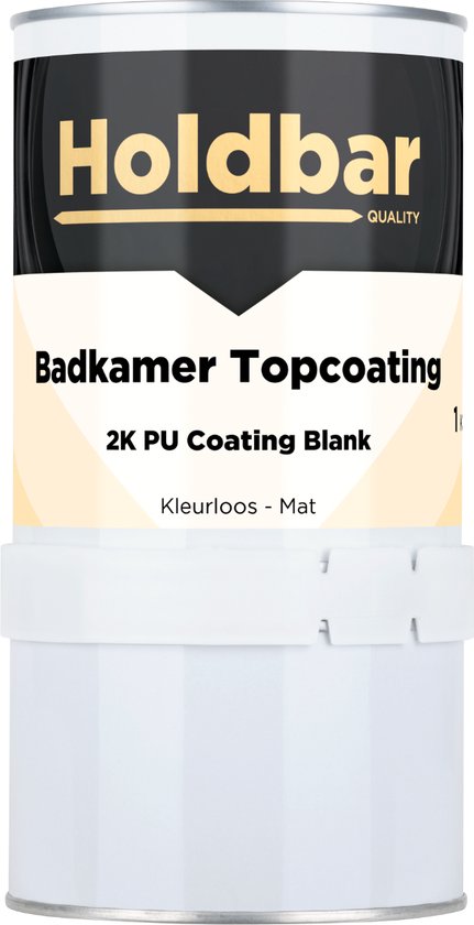 Holdbar Badkamer Topcoating Mat 1 kg - Badkamerverf - Transparant - Glashelder - Tegelverf - Waterdichte Badkamer verf - Ook Toepasbaar in douchecel - Gemakkelijk te reinigen - Mat- Zijde- en Hoogglans - 2 Componenten