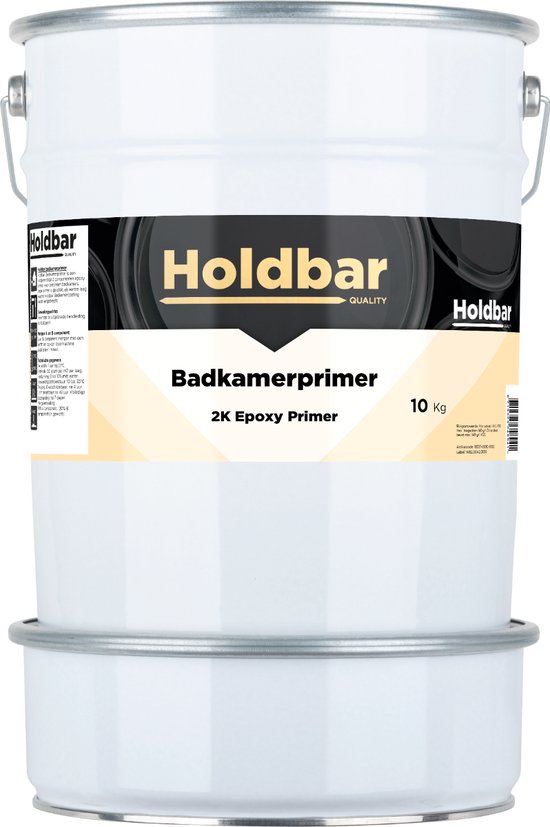 Holdbar Badkamerprimer 10 kg - Badkamerverf - Primer voor Holdbar Badkamercoating - Tegelverf - Waterdichte Badkamer verf - Hecht op (geglazuurde) tegels, stucwerk, beton of hout - 2 Componenten