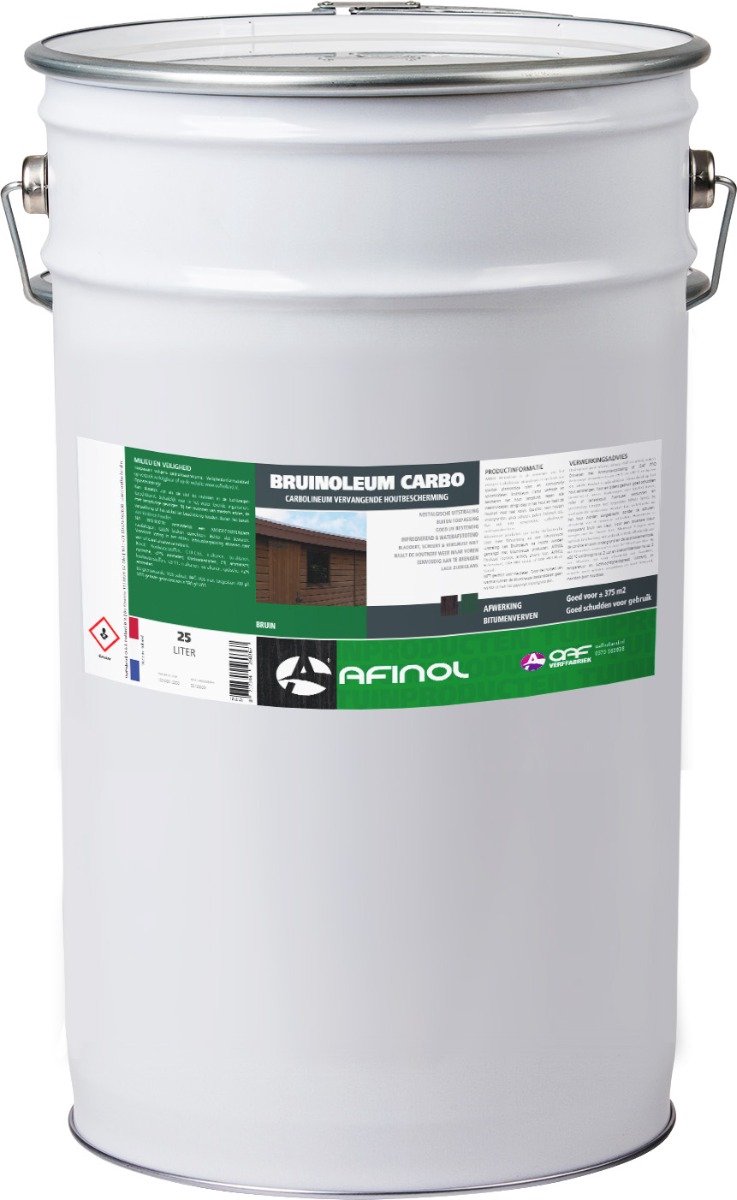 Afinol Bruinoleum 20 liter - Carbolineum vervanger - Waterafstotend - Bruine Kleur - Voor schuren, palen, hekwerken