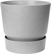 Elho Greenville Rond 30 - Grote Bloempot voor Buiten met Waterreservoir - 100% Gerecycled Plastic - Ø 29.5 x H 27.8 cm - Living concrete