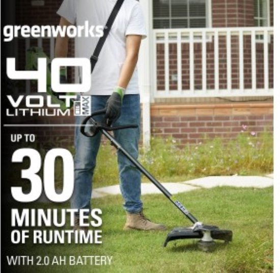 Greenworks accu trimmer en bosmaaier incl 2 accu's en lader GD40BCK2X van Greenworks — afbeelding 5