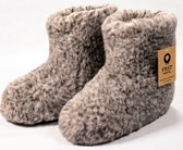 Chaussons en laine - modèle botte - chiné - pointure 39