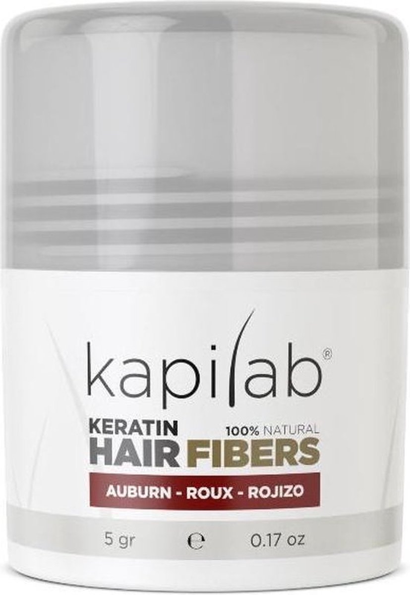 Kapilab Keratine Volumepoeder Kastanjebruin - Geeft volume aan het haar - Verbergt haaruitval - 100% natuurlijk - 5 gram