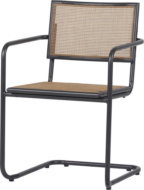 INDA-Exclusiv Set van 4 tuinstoelen, stapelbaar, met textielbekleding, tuinmeubelen, kleur antraciet - antraciet