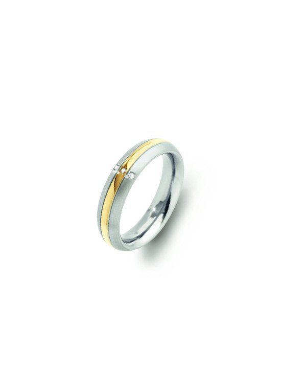 Titanium ring - Boccia - verguld - diamant - dames - sale Juwelier Verlinden St. Hubert - van €109,= voor €89,=