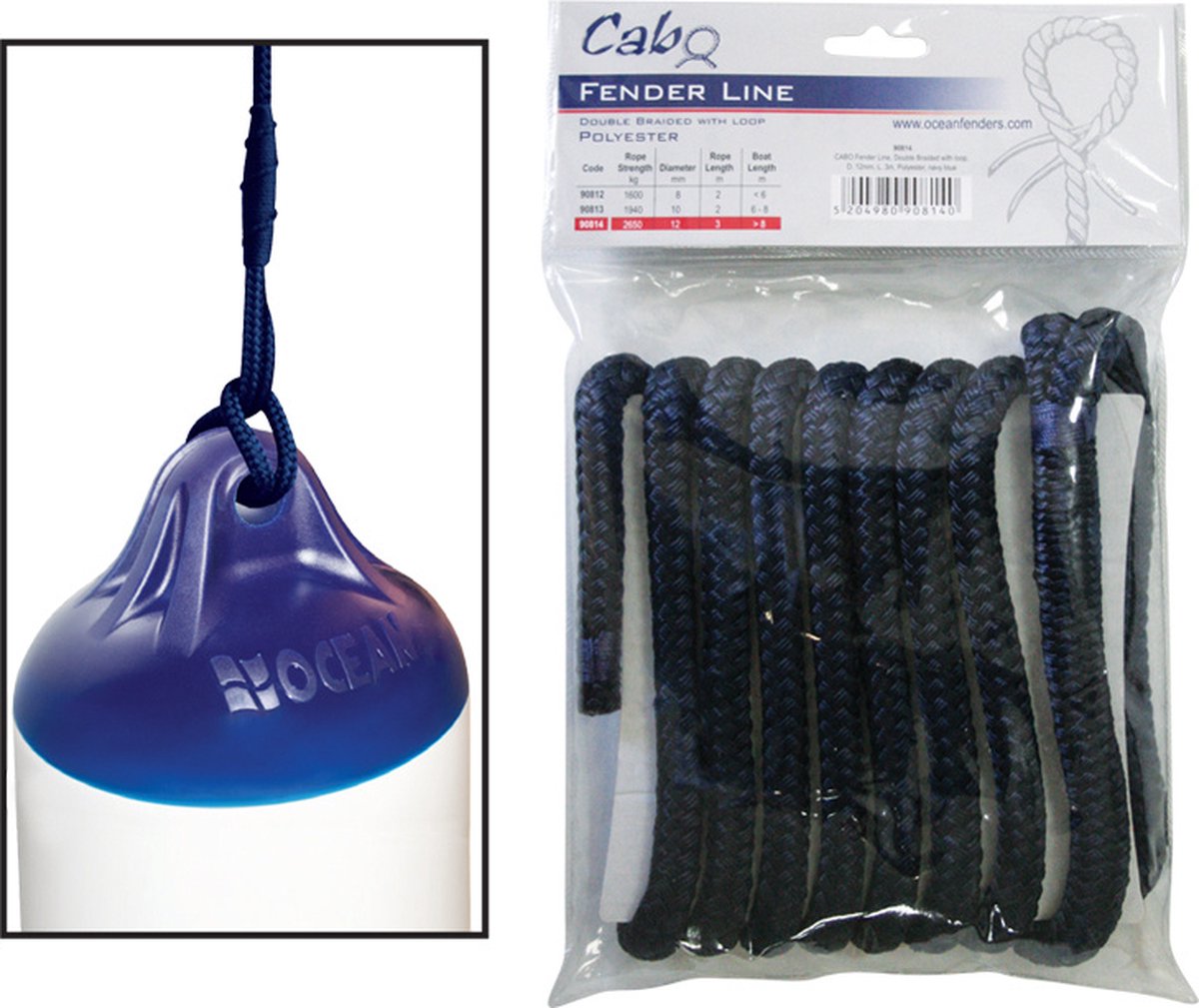 Lalizas FENDERLIJN DOUBLE BR. 10MM 2M POLY NAVY