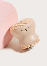 silicone rose en forme de méduse - Poudre nettoyante visage Octopus - Pinceau nettoyant visage Puff brush