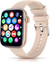 Qlarck Watch Pro - Smartwatch - Goud - Notificaties - iOS en Android - HD Touchscreen - Stappenteller - Horloge - 46 mm - Dames & Heren