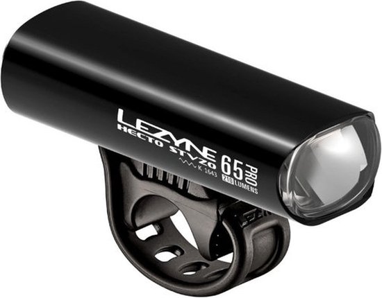 Lezyne Hecto Drive StVZO 65 Lux Front - Lampe de vélo LED rechargeable - 210 Lumen - Batterie jusqu'à 7 heures - Aluminium usiné CNC - Zwart