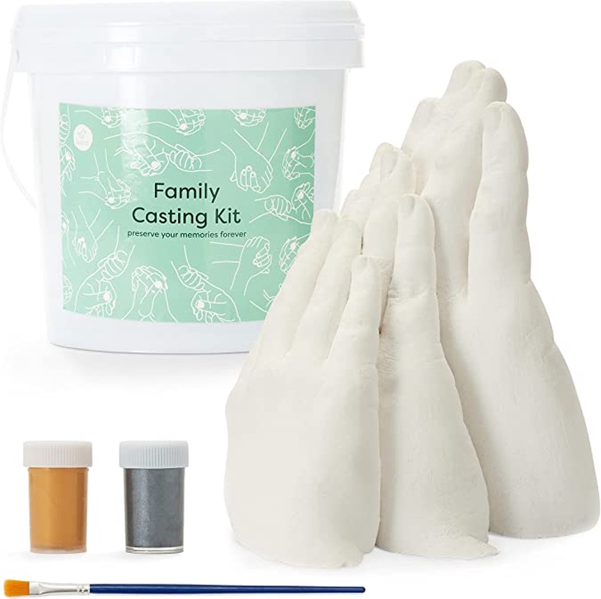 Goedkoopste Handafdrukset , Handen Casting Kit , Handafdruk Set voor Koppels voor vele Gelegenheden, 3D Hand Molding Kit all-in-one Hand-Casting Kit met Alginaat en Gips,Doe-Het-Zelf / Babygeschenkset
