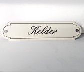 Emaille deurbordje naamplaatje Kelder - 11 x 2,7 cm Klassiek NP-KS-S2 Schuinschrift
