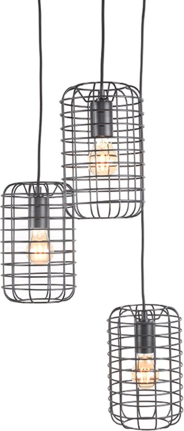 LABEL51 Solido Hanglamp - Zwart - Metaal - 3-Lichts