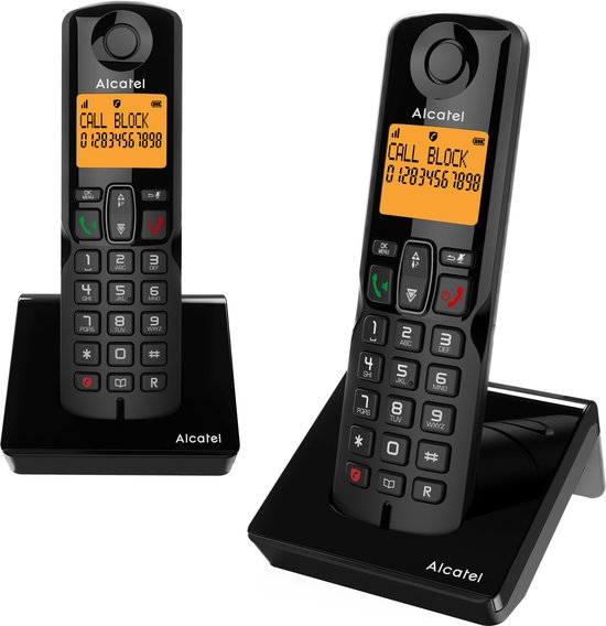 Alcatel S280 duo dect telefoon voor de vaste lijn met nummerherkenning Zwart