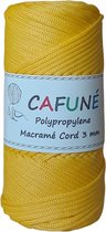 Cafuné Polypropyleen Macrame Koord - Geel - 3mm - PP6 - gevlochten koord - Haken - Macrame - Tas maken