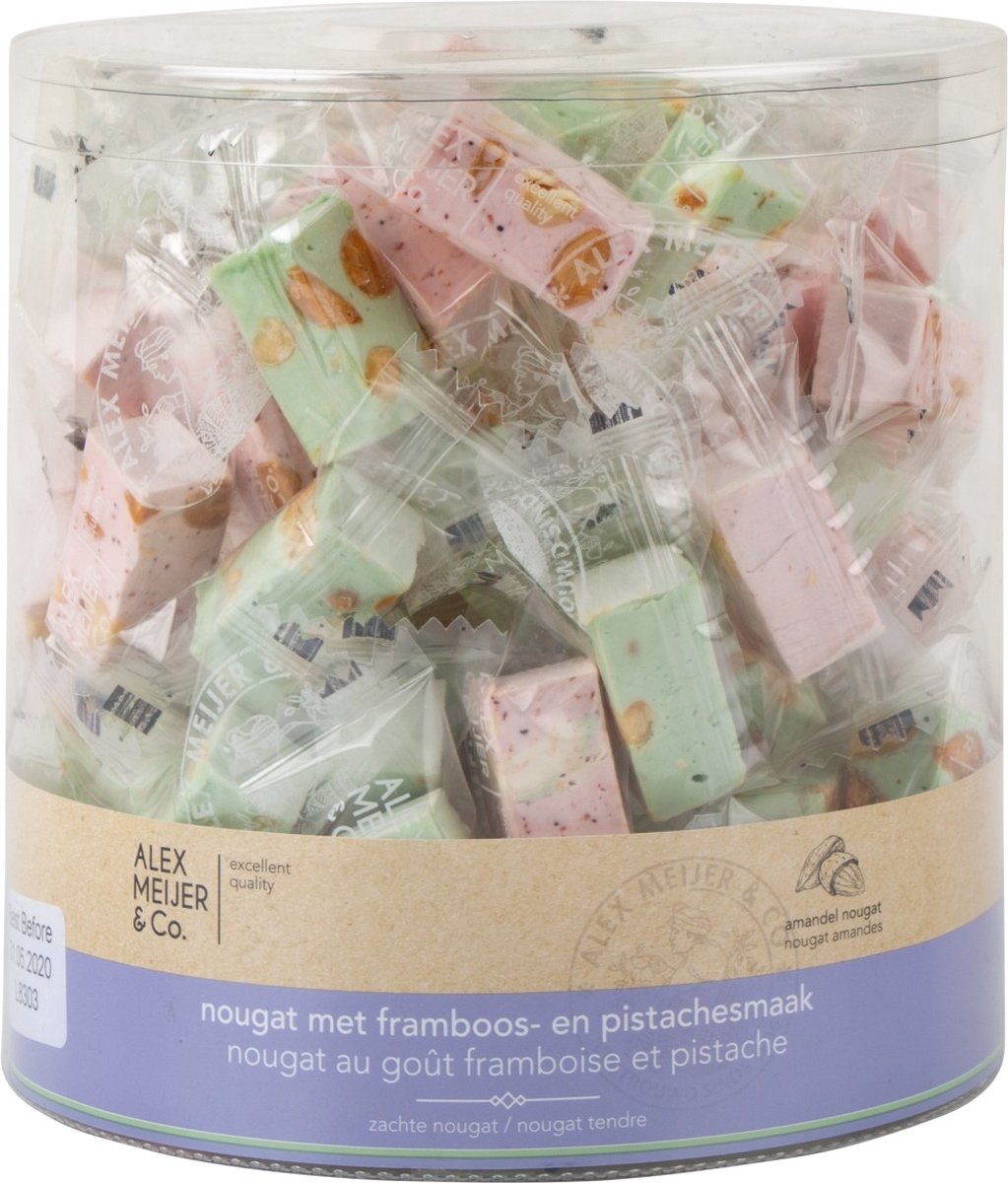 Alex Meijer Framboos-pistache nougat - Silo 700 gram