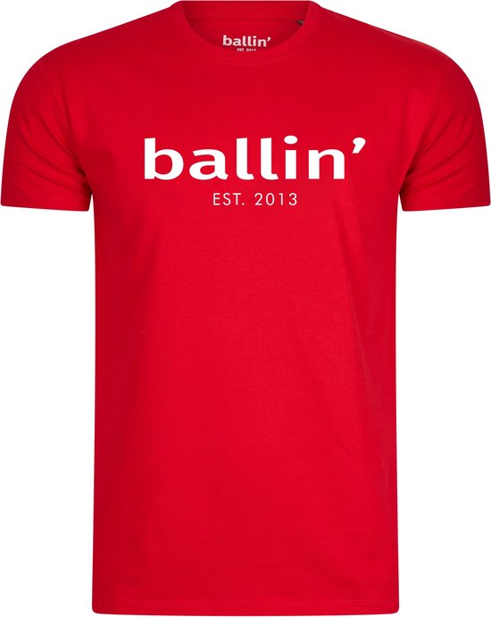 Ballin Est. 2013 - Heren Tee SS Regular Fit Shirt - Rood - Maat 3XL