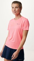 Short Sleeve Sport T-shirt With Back Detail Dames - Neon Roze - Maat S
