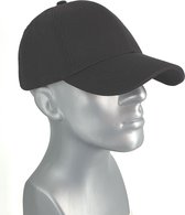 Linnen voorgevormde baseball cap zomerpet kleur zwart maat one size