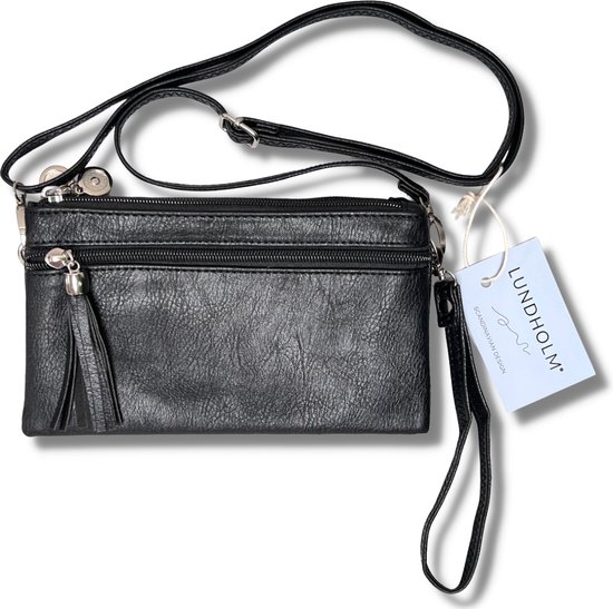 Lundholm tassen dames schoudertas zwart - klein tasje schoudertasje dames cadeau voor vriendin - Scandinavisch design | Brunnby serie