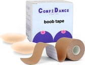 ConfiDance - Boob tape - (7,5 cm de large) - Ruban adhésif pour soutien-gorge - Chest tape - 5 mètres - Beige