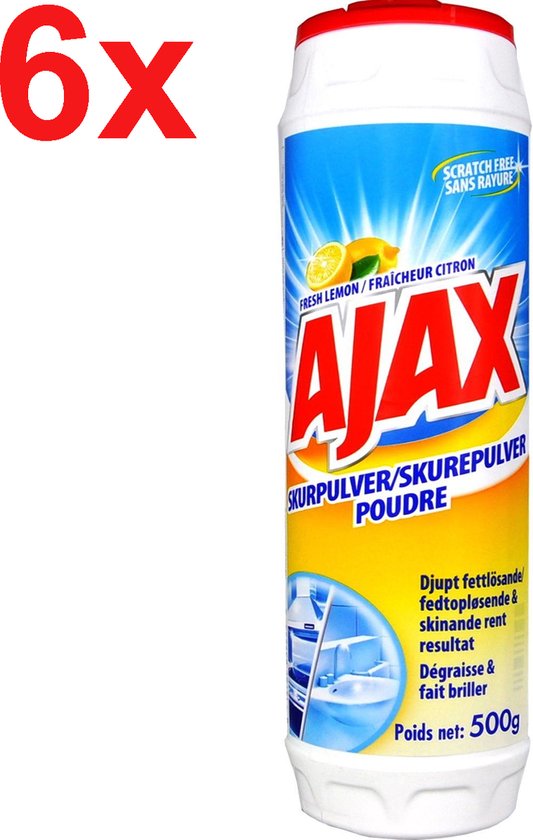 Ajax - Abrasif - Poudre à récurer - Citroen - Fris - 6x 500g | bol.com