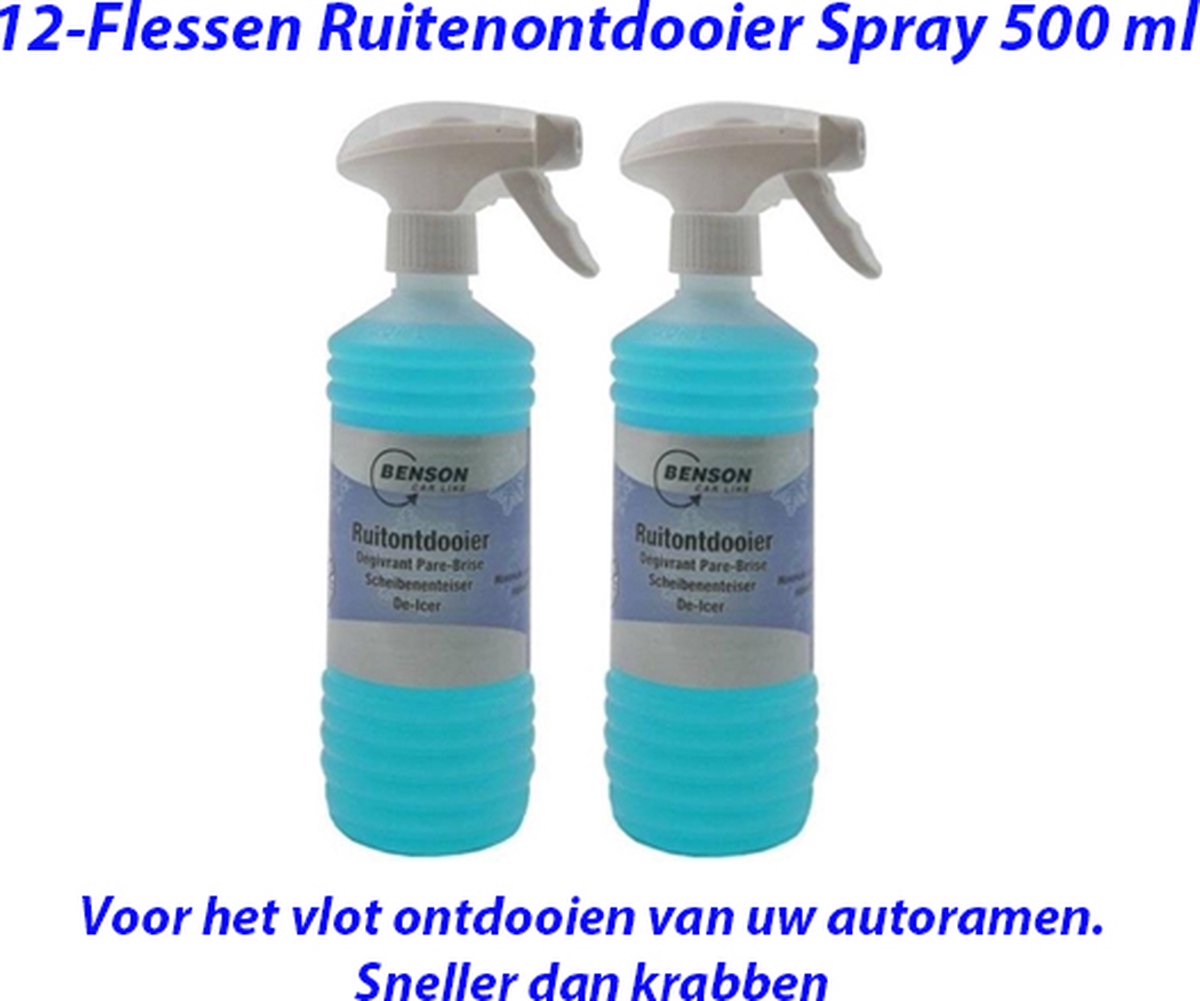 12-Flessen Ruitenontdooier Spray 500 ml
